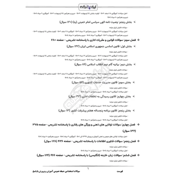 سوالات استخدامی حیطه عمومی آموزش و پرورش با پاسخ ایران عرضه (جزوه فنری)