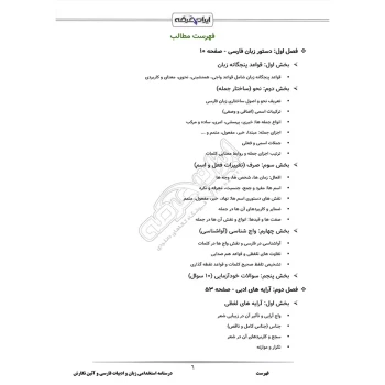 درسنامه استخدامی زبان و ادبیات فارسی و آئین نگارش ایران عرضه (جزوه فنری)