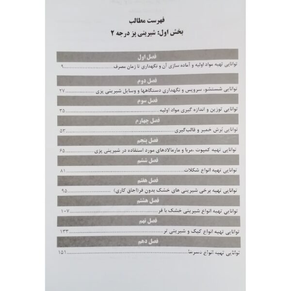 کتاب شیرینی پز درجه 1 و 2 فنی و حرفه ای انتشارات نقش آفرینان اثر قادری و سایرین